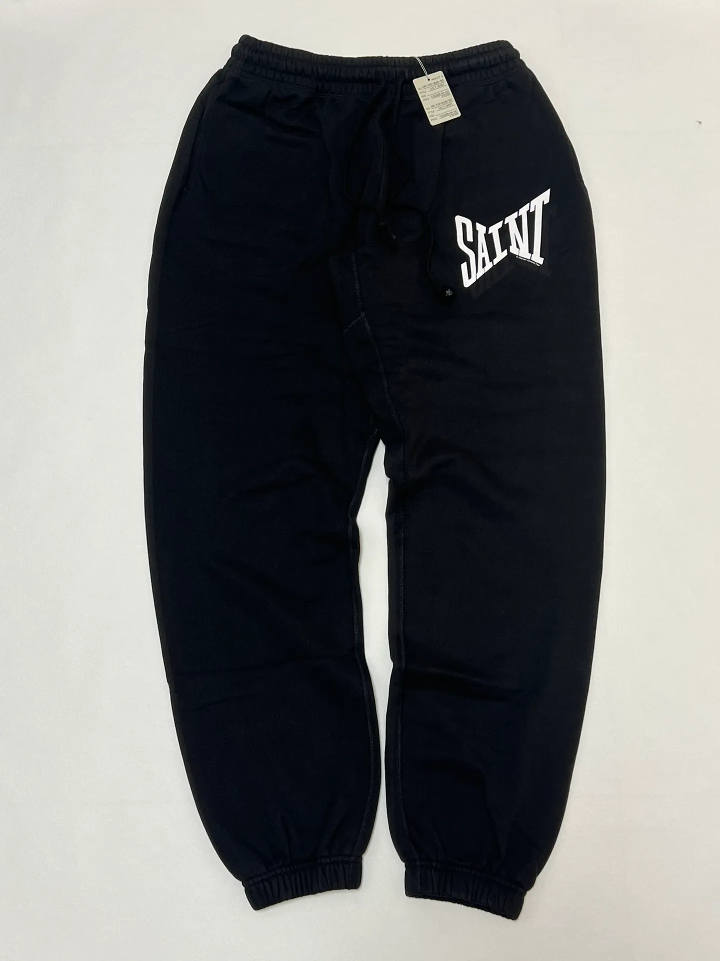 SAINT Mxxxxxx RIBON SAINT Sweat Pants/BLK Basic SAINT LOGO sweatpants Black S-XL God-cut Loose fit Four-needle six-thread boneless sewing Upper body comfortable Original light fleece sweatshirt fabric Original consistent fruit logo/angel logo